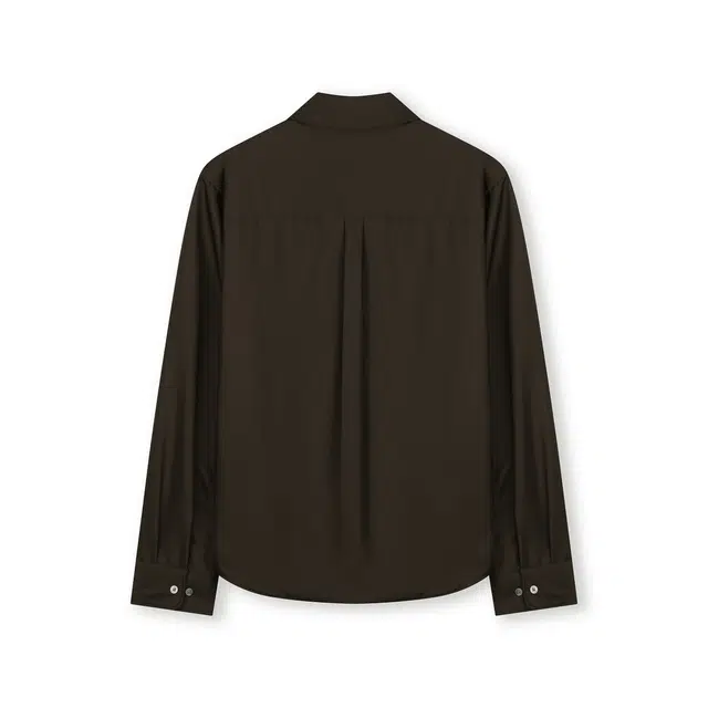 BESLOW MILITARY CONVERTIBLE COLLAR SHIRT DARK