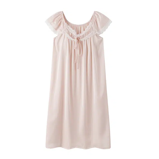 Gongdie Simple Korean Style Ice Silk Nightdress