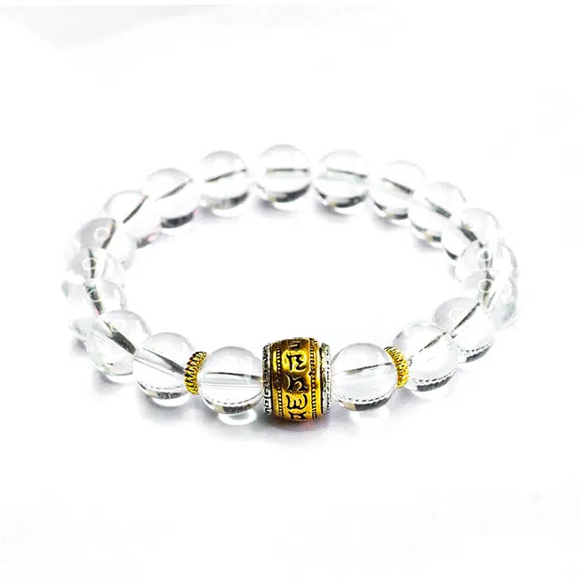 絮物 【学业有成】简约主义小众轻奢设计感温柔可爱甜美高级感国潮新中式时尚百搭出街神器#好运 白水晶 手串 男女同款情侣款