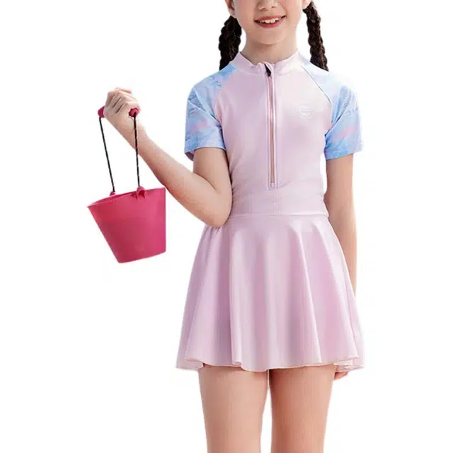 鸿星尔克儿童 时尚舒适运动连体裙式泳衣裤 中小童