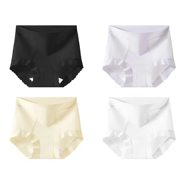 欧迪芬 高腰裸感无痕轻薄透气不夹臀速干抗菌不勒大腿清凉感夏季三角内裤 女款
