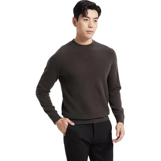 古鲨 时尚保暖圆领舒适简约针织衫 男款