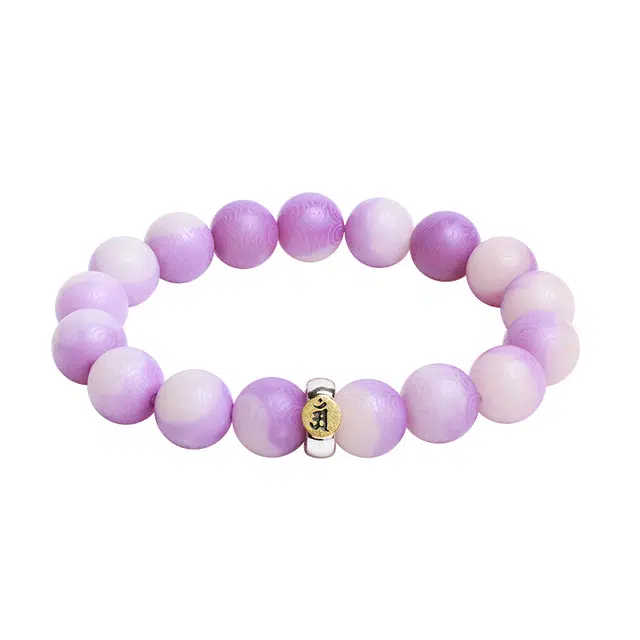 【六字箴言】 月印百川 九离紫火渐变紫古风转运念珠文玩 好事发生诸事顺遂平安喜乐前程似锦平安喜乐#好运 菩提根 手串 女款