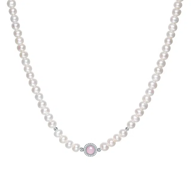 六桂福珠宝 闪耀经典国风优雅气质高级感锁骨链 珍珠 项链 男女同款情侣款