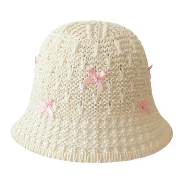 俞兆林 日式小清新镂空编织帽透气可爱甜美户外休闲田园风防晒遮阳帽 草编 渔夫帽 女款