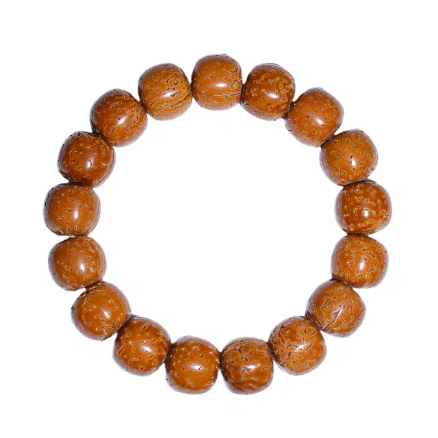 宣华意 【收藏级】光珠脑纹矮桩文玩桃胡桃木佛珠手持#好运 桃核 手串 男女同款情侣款