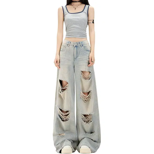 玫丝朵 潮流百搭简约时尚牛仔裤 女款