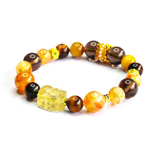 絮物 【诸事顺遂】国潮小众轻奢简约主义时尚百搭气质温柔高级感设计新中式出街神器#好运 黄水晶 手串 男女同款情侣款