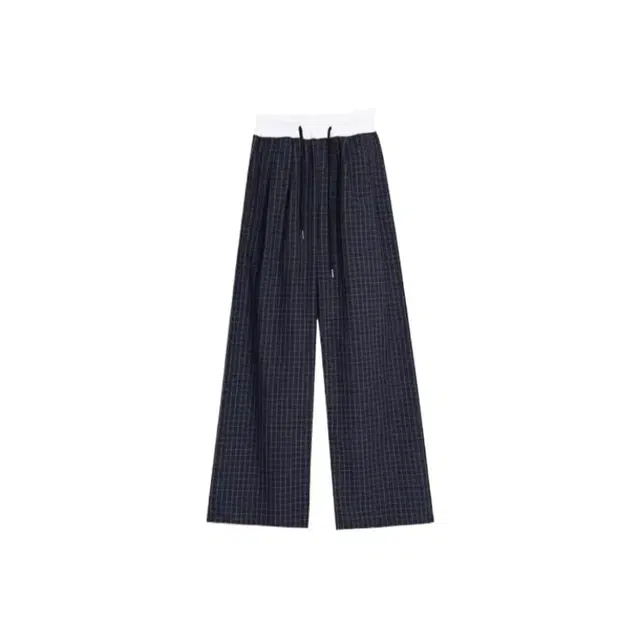 欧阳喜 复古格子宽松高腰阔腿裤复古港风休闲裤 女款