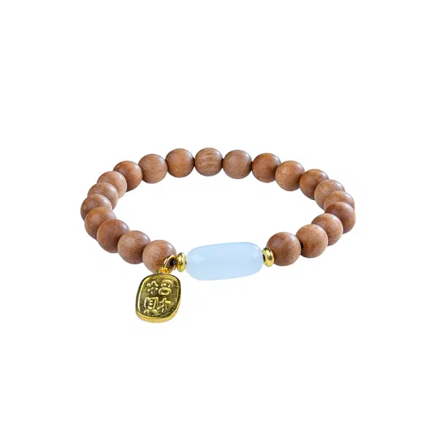 嫒柯 国潮新中式高级文玩佛珠百搭小清新轻奢招财转运珠鹏程万里一路长虹盘玩#好运 芭比檀香 手串 男女同款情侣款