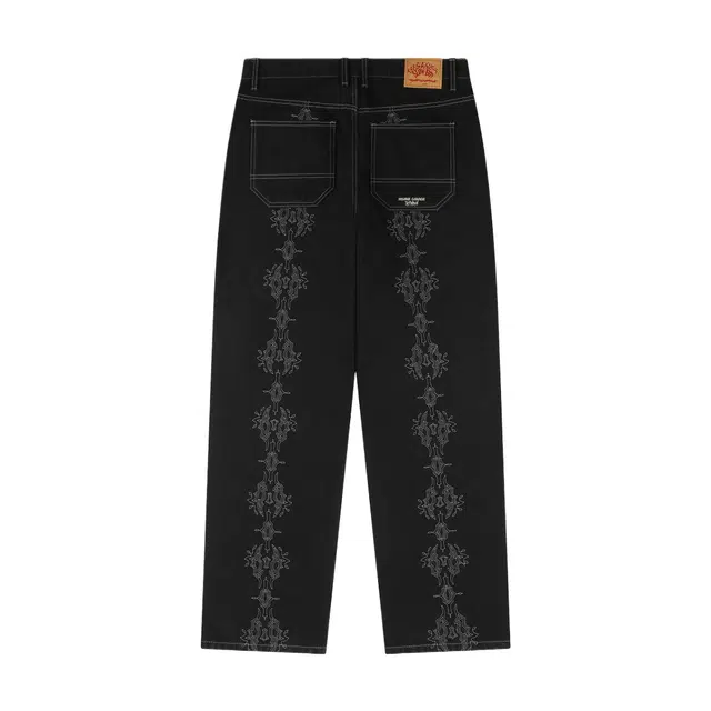 BESLOW WESTERN EMBROIDERY LOOSE FIT JEANS