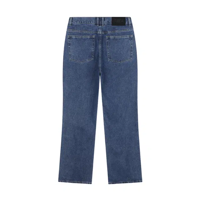 BESLOW FRONT SLIT DENIM PANTS WASHED