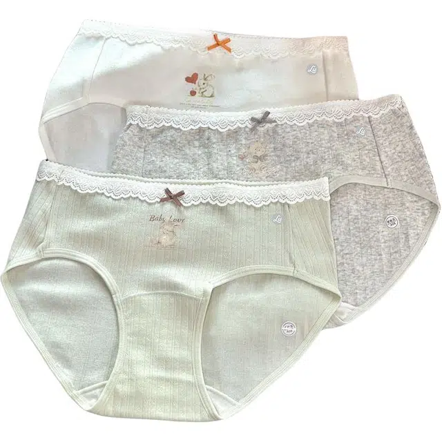 潞优野 纯棉少女可爱透气中腰包臀全棉加长裆短裤舒适亲肤纯色 三角内裤 女款