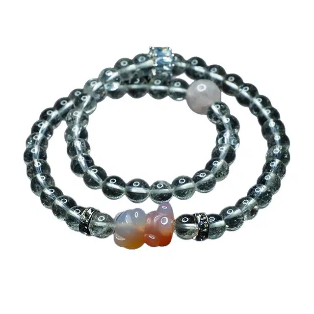 絮物 国潮小众轻奢简约主义时尚百搭气质温柔高级感设计新中式出街神器平安喜乐好运 白水晶 手串 男女同款情侣款