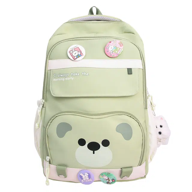 行途 可爱小熊图案学生轻便 尼龙 书包背包双肩包 女款 多色