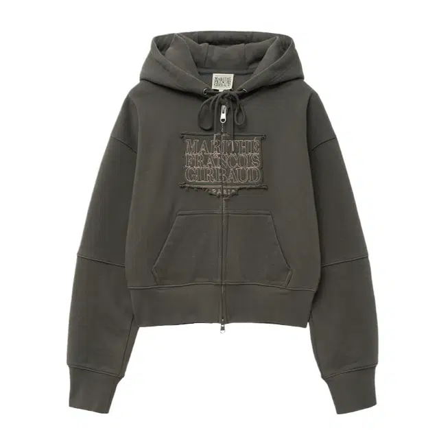 MARITHE FRANCOIS GIRBAUD W CLASSIC LOGO CROP HOODIE ZIPUP