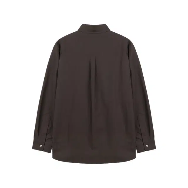 BESLOW LOOSE FIT CREASE COTTON SHIRTS DARK