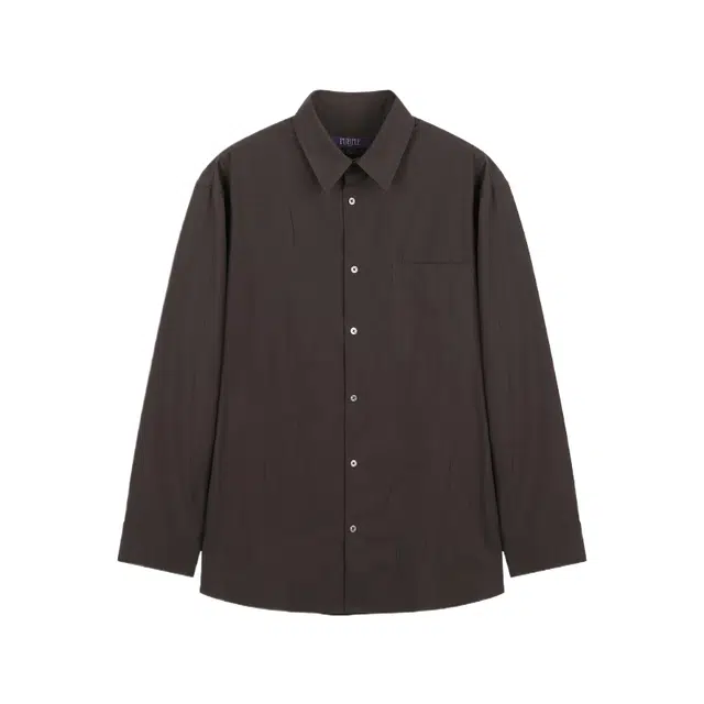 BESLOW LOOSE FIT CREASE COTTON SHIRTS DARK