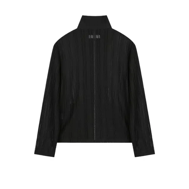 BESLOW SEE-THROUGH JACQUARD HIGH NECK ZIP-UP