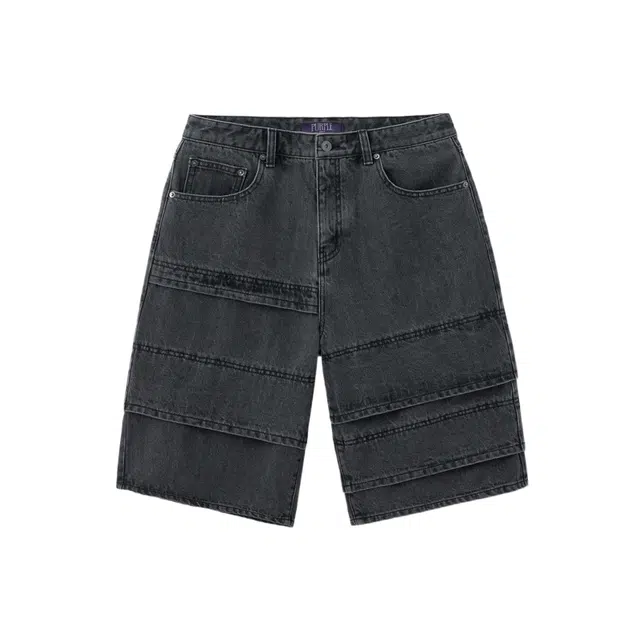 BESLOW MULTI CUFF DENIM SHORTS FADE