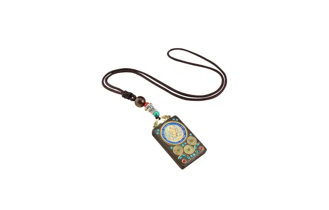 迎百宝 八方来财黄财神 新中式文艺复古财源滚滚招财纳福事业顺遂精美贵气高级感#好运 檀木 木作项链 男女同款情侣款