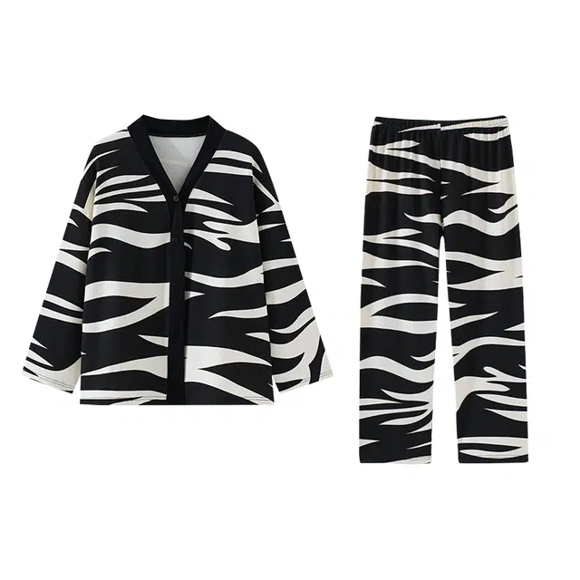 俏霓桐 春秋时尚轻奢简约高级感休闲舒适家居服可外穿长袖长裤睡衣套装 女款