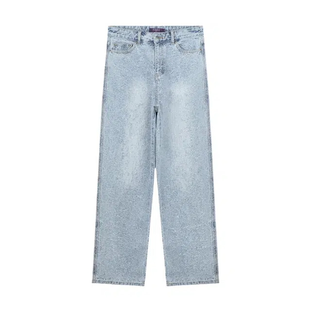 BESLOW DISTRESSED WASHED TAPERED JEANS