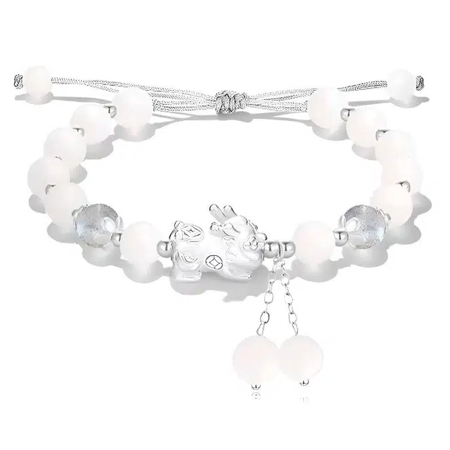 余笙情 招财貔貅 转运珠吞金兽新中式轻奢小众设计高级感国潮复古风简约百搭约会 可调节#好运 菩提子/菩提籽 手链 男女同款情侣款