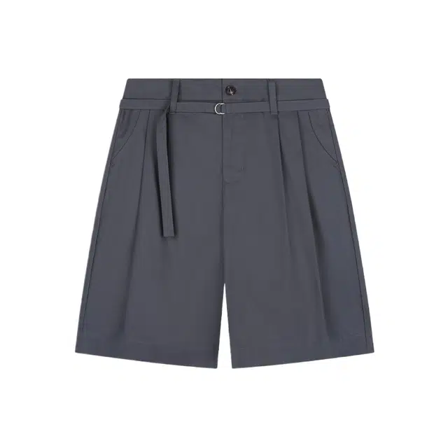 BESLOW THREE TUCK BELTED SHORTS