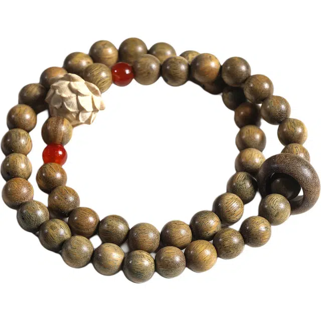 灵晔 多财多福转运珠国风新中式文玩佛珠招财转运上岸纳福平安#好运念珠饰品 绿檀 手串 男女同款情侣款