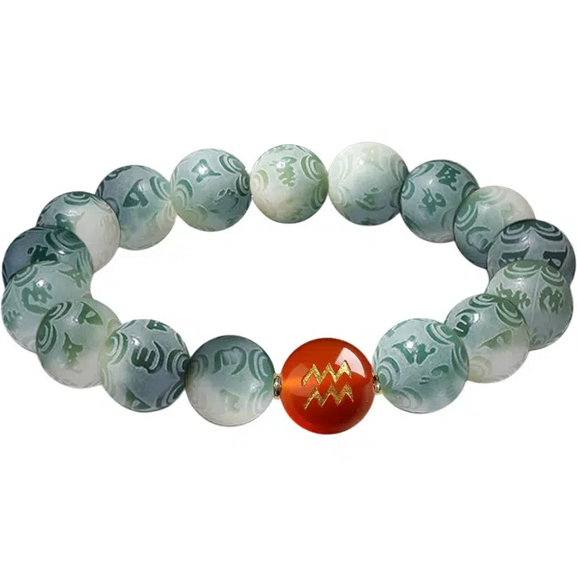 岁月静好 六字箴言十二星座生肖国风佛珠有钱花招财纳福平安喜乐本命年新中式国风手饰#好运 菩提根 手串 男女同款情侣款