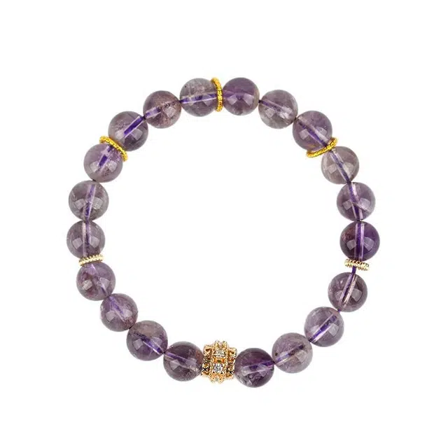 陌阡雪 紫定上岸 九紫离火 浪漫紫新中式国风精致轻 小众设计高级感 简约温柔显白百搭#好运天然 紫水晶 手串 女款