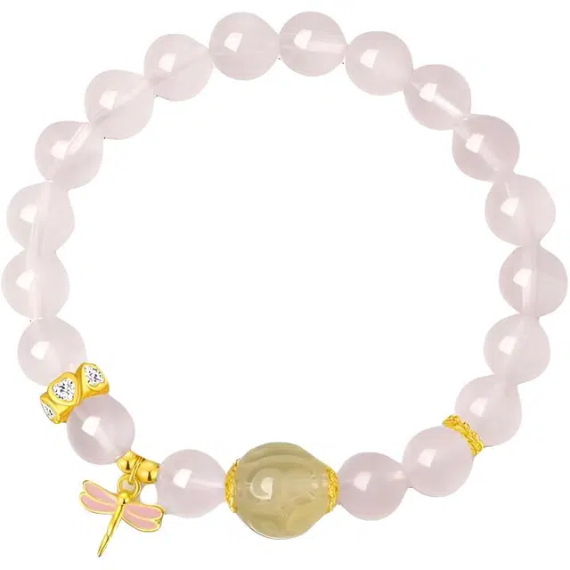 陌阡雪 国风古典气质小蜻蜓甜美 小众百搭高级感精美 #好运天然 粉水晶 手串 女款