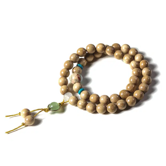 【时来运转】 灵晔 新中式文艺复古风小众设计轻奢高级感百搭文玩佛珠念珠转运珠叠戴双圈本命年招财转运珠 奶香木 手串 男女同款情侣款