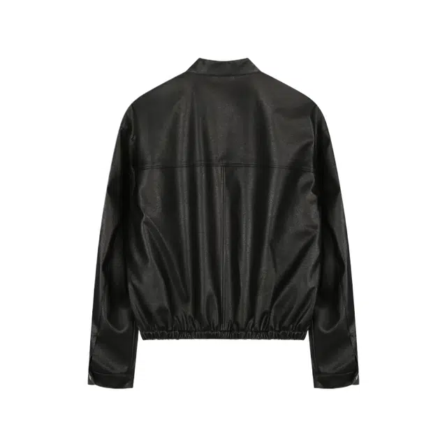 BESLOW VEGAN LEATHER STAND COLLAR JACKET