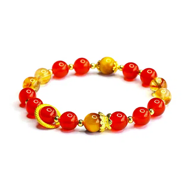 絮物 【吉祥如意】国潮新中式轻奢小众设计高级感出街神器温柔甜美气质可爱上岸#好运处理 玛瑙 手串 男女同款情侣款