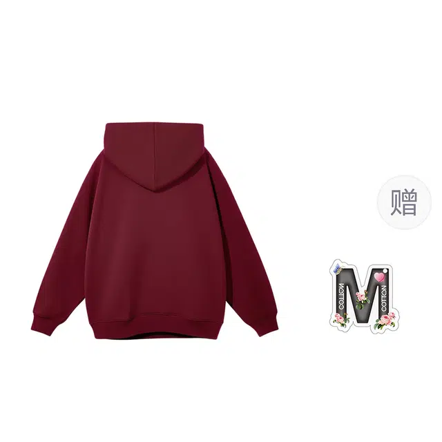 棉购 春秋连帽潮流宽松韩版上衣学生口袋带帽套头休闲加绒外套卫衣 男女同款
