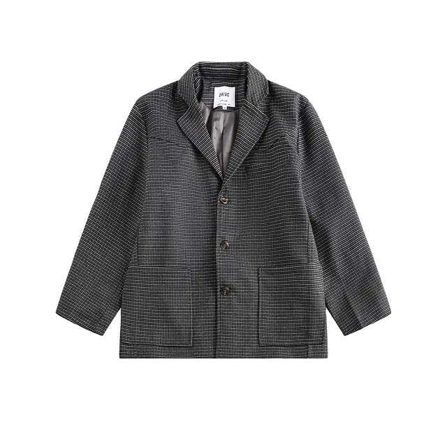 奇迹街区 潮牌复古西服宽松西装日系休闲情侣休闲长袖夹克外套 男女同款