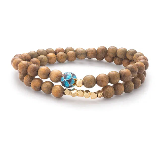 周帝王 双圈龙鳞诸事喜乐国风小众新中式复古新中式百搭福禄吉祥时尚百搭好运 檀木 手串 男女同款情侣款