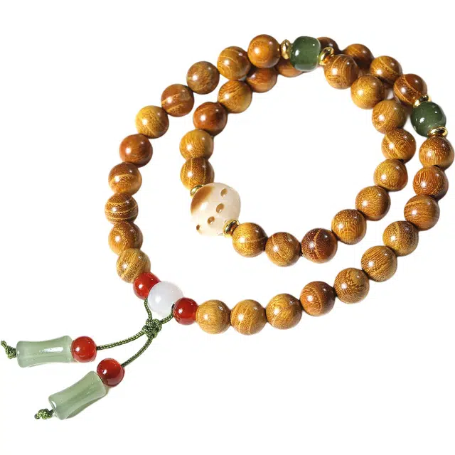 灵晔 国潮文玩潮流时尚福旺兴隆升职加薪轻奢高级感转运接财神百搭手饰#好运 黄金檀 手串 男女同款情侣款