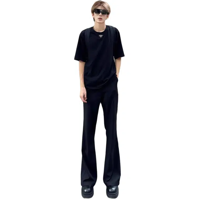 徐百货 美式微喇修身加长款高个子裤子垂感高级感直筒长裤西装裤 男女同款