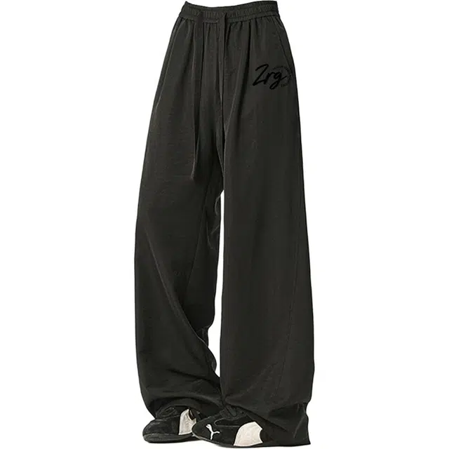 梓润格 宽松版美式复古设计感氛围感潮流经典垂感一穿即走野营旅游打卡上班族校园风学生简约青春感通勤酷飒帅气纯色穿搭休闲裤 男女同款