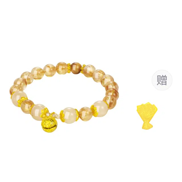 【高品质曜晶级】 金六福吉祥 金色暖阳新中式国潮风精致简约大气小众设计日常百搭显气质#好运天然 黄水晶 手串 男女同款情侣款