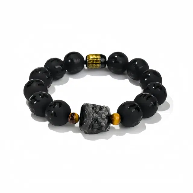 丰运阁 国潮醒狮起势转运顺风顺水顺财神 新中式招财时尚简约复古百搭高级感七夕限定礼赠 好运 琉璃 手串 男款