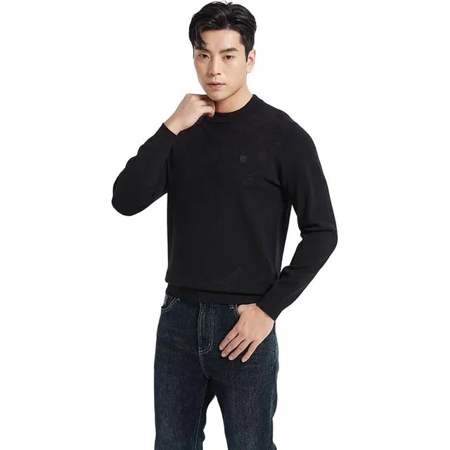 古鲨 绵羊毛衫柔软舒适保暖圆领针织衫 男款