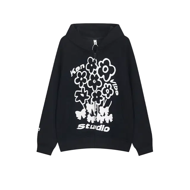 奇迹街区 美式潮牌设计感连帽宽松百搭情侣休闲外套卫衣 男女同款