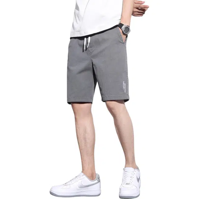 瑞梵帝斯 美式复古高街系带篮球健身运动高级感简约个性垂感舒适时尚宽松百搭日常透气潮流抽绳五分裤休闲裤男生短裤 男款