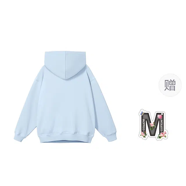 棉购 春秋连帽潮流宽松韩版上衣学生口袋带帽套头休闲加绒外套卫衣 男女同款