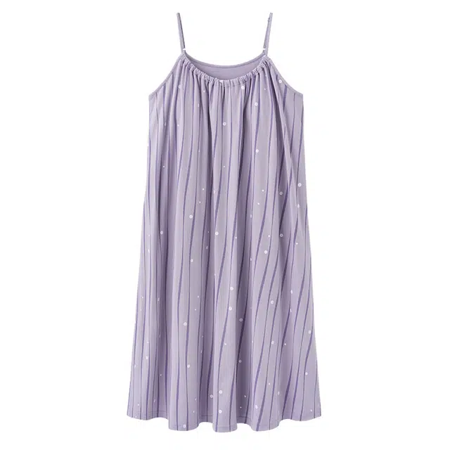 向薇 带胸垫夏季吊带中长款休闲款可外穿家居服睡裙 女款