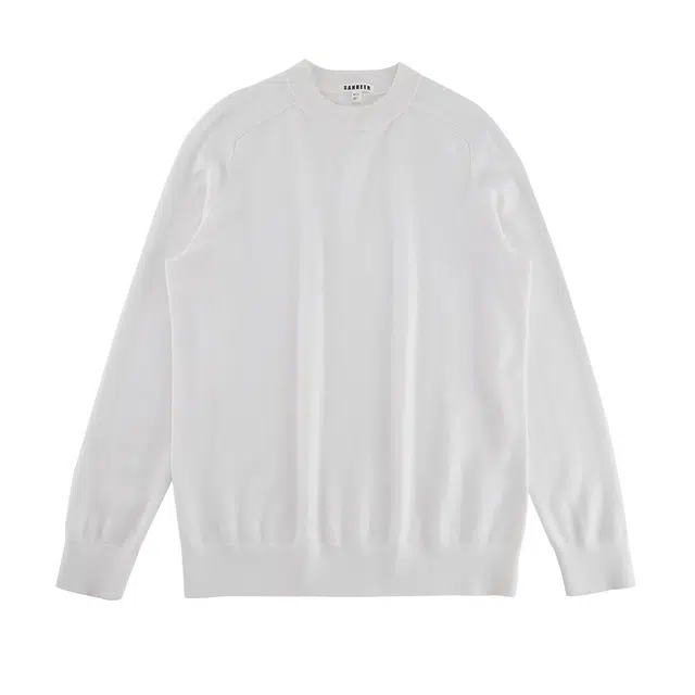 丹宁哲学 澳洲塔斯马尼亚羊毛冬季圆领纯色插肩袖长袖宽松型套头针织衫 男款